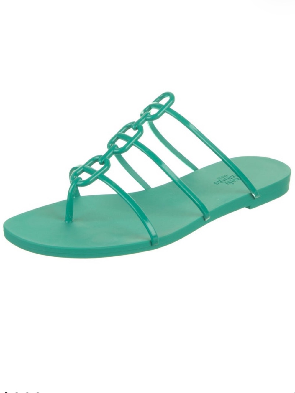 Hermes Mykonos Green Rubber Slide Sandals